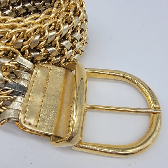 BEAUTIFUL VINTAGE DISCO Belt Gold Chain Link Party 70s 80s Look Heavy Wide - Picture 2 of 6
